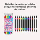 NailLiner - Caneta Esmalte de Ponta Dupla Que Pinta e Decora Suas Unhas Com Acabamento de Salão, Sem Borrar e Sem Sujeira